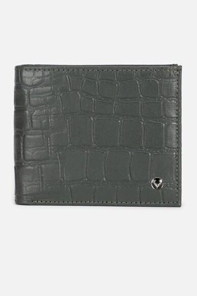 men green textured genuine leather wallet