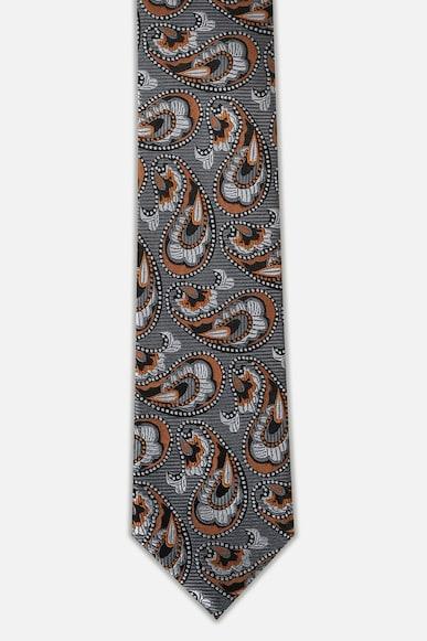 men grey embroidered tie