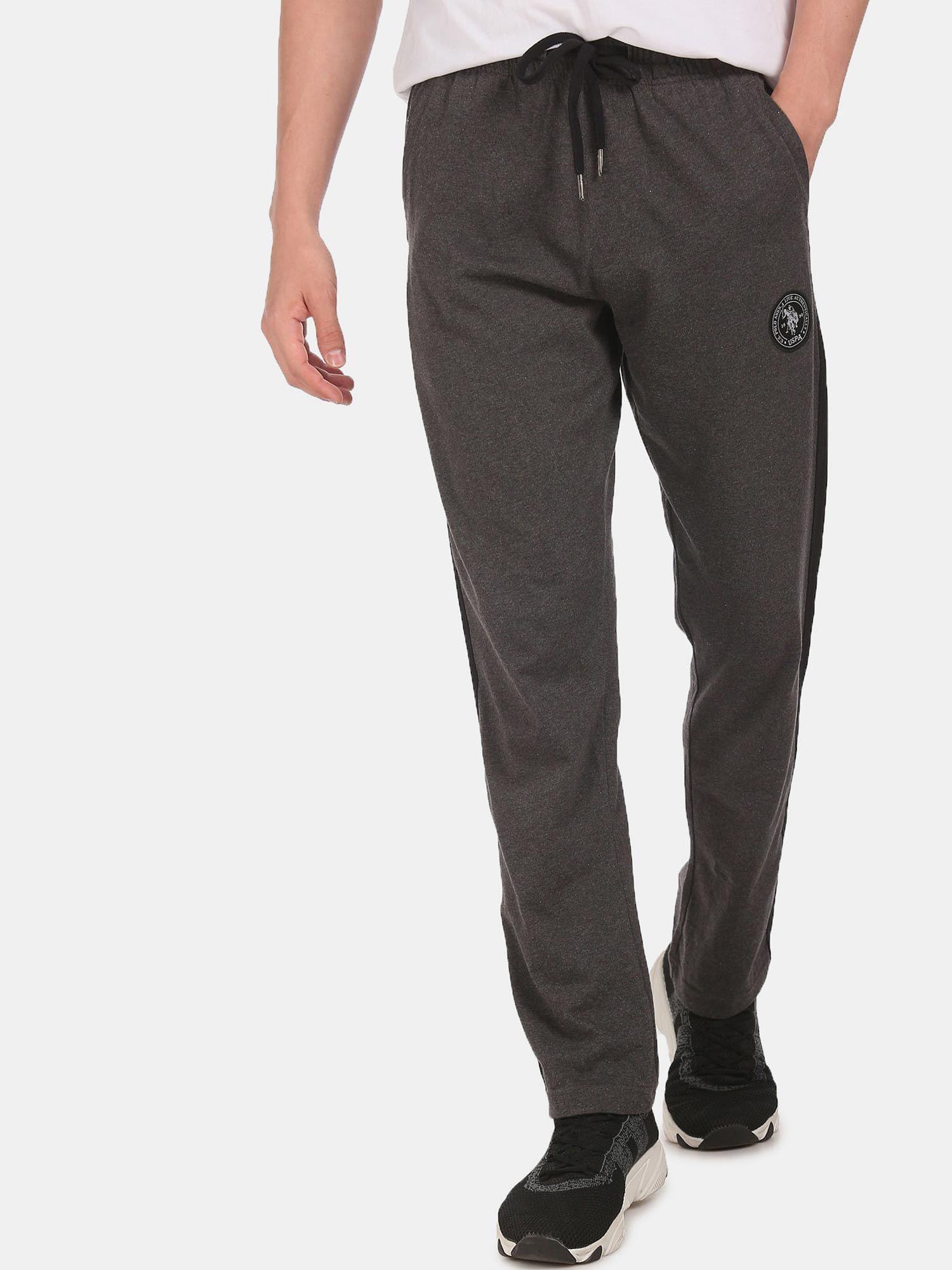 men grey i669 comfort fit solid cotton polyester lounge pants grey