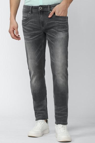 men grey mid wash low skinny fit jeans