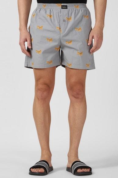 men grey print boxer shorts