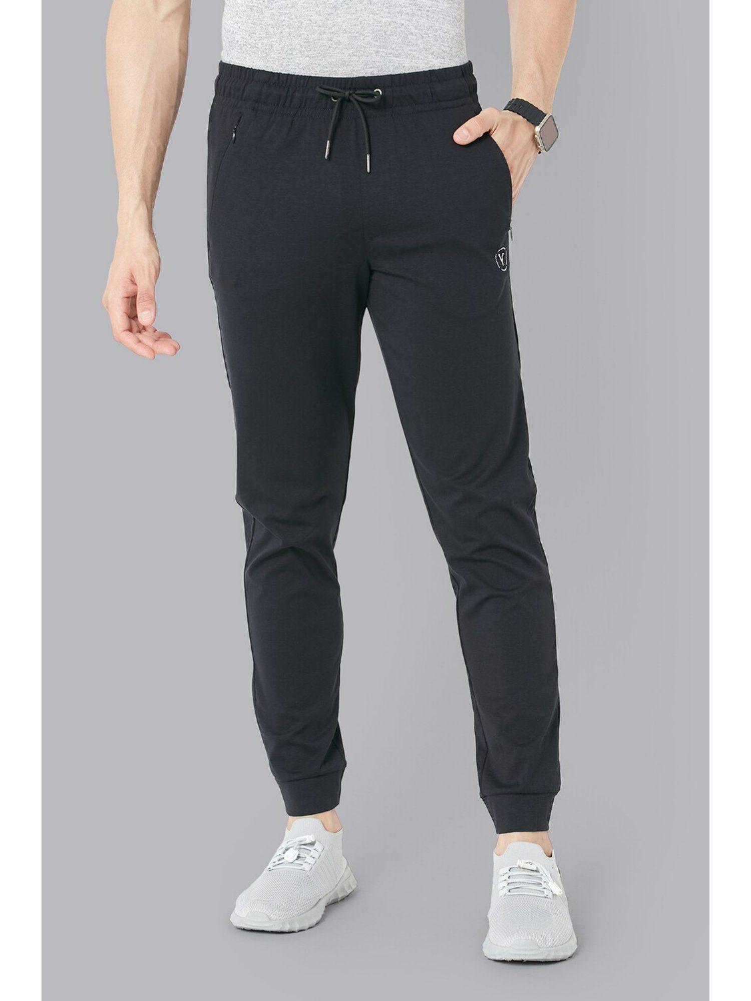 men grey solid casual jogger pants