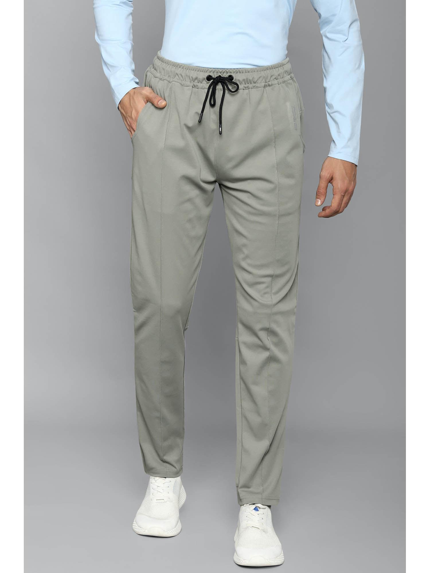 men grey solid casual lounge pants