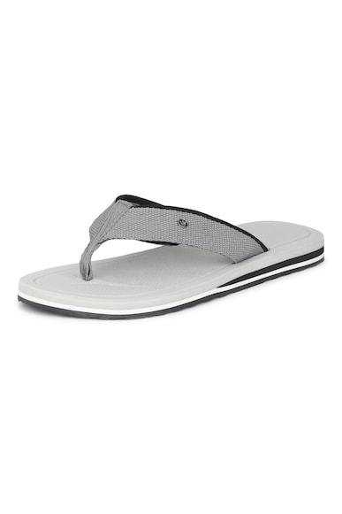 men grey solid flip flops
