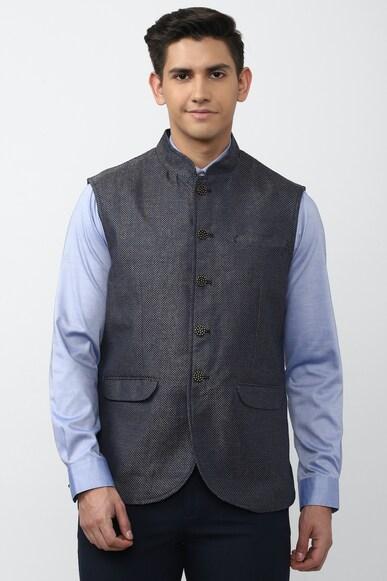 men-grey-textured-nehru-jacket