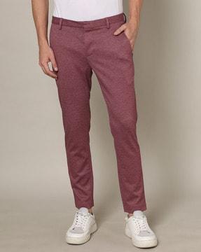 men heathered flat-front tapered fit chinos