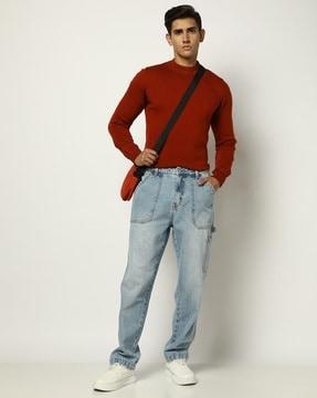 men-heavily-washed-loose-fit-carpenter-cargo-jeans