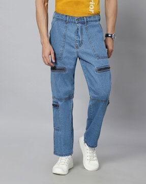 men high-rise non-stretch jeans