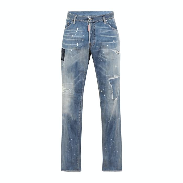 men ice-wash heavy whiskers & subtly distressed jeans