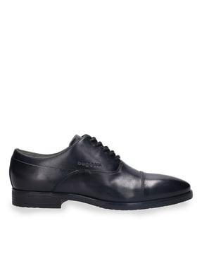 men lanzo dark grey leather formal oxford shoes