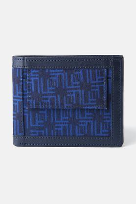 men leather casual two fold wallet - blue