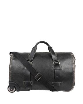 men leather duffle bag with top handle