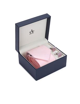 men light pink solid tie and cufflinks set