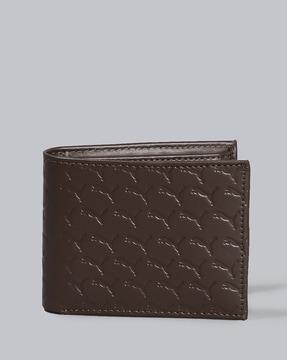 men logo embossed bi-fold wallet