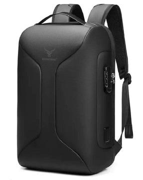 men logo print laptop backpack