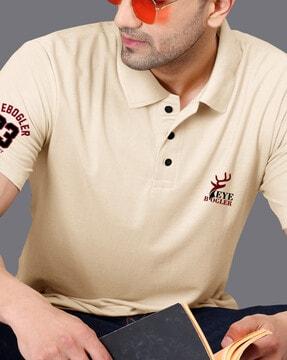 men logo print regular fit polo t-shirt