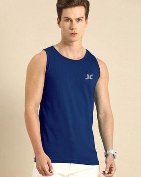 men-logo-print-sleeveless-vest