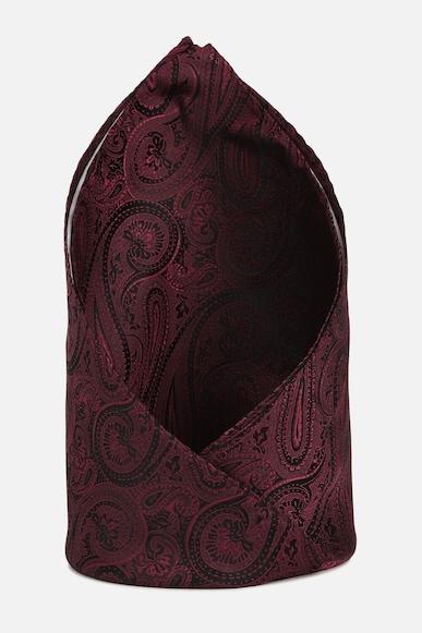 men maroon embroidered party pocket square