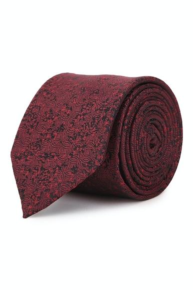 men maroon print tie