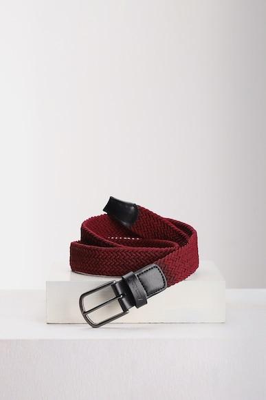 men maroon solid casual belt
