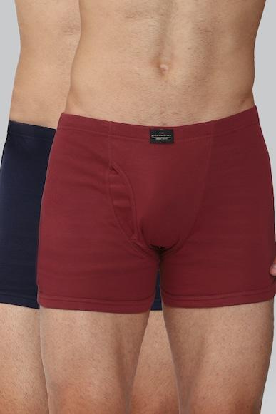 men maroon solid pack of two trunks