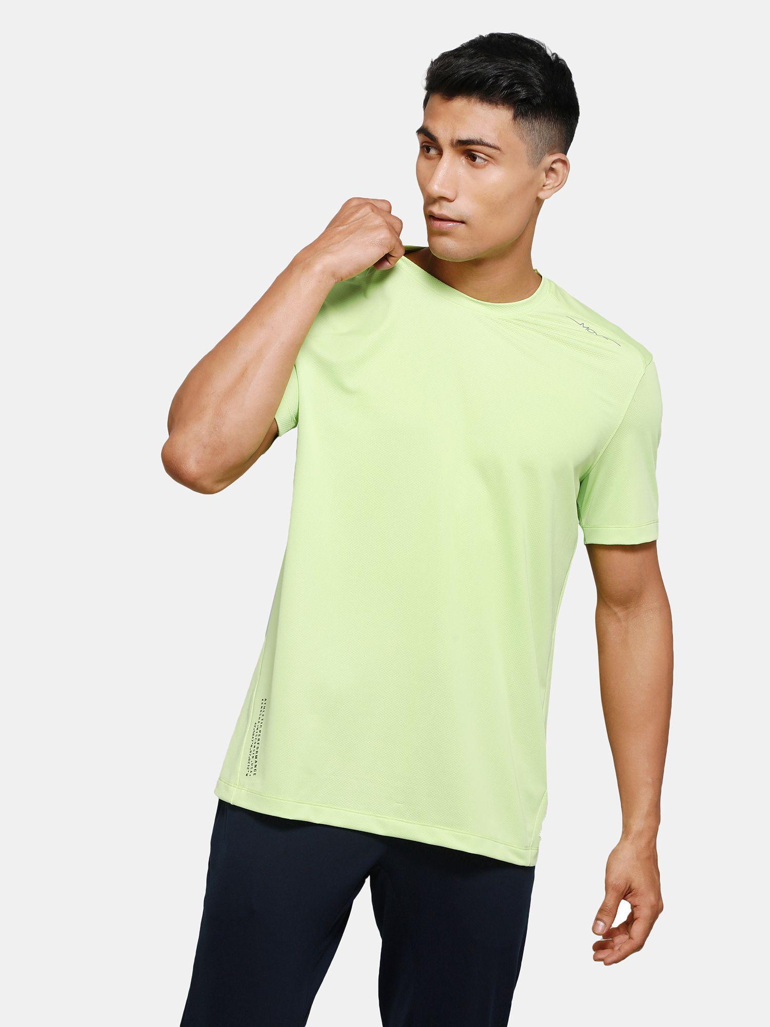 men microfibre stretch t-shirt with stay fresh & stay dry treatment green