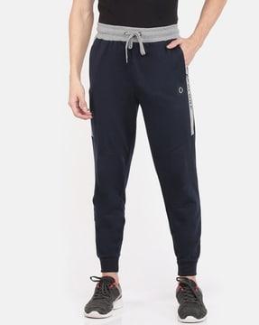 men mid-rise joggers with drawstring waist