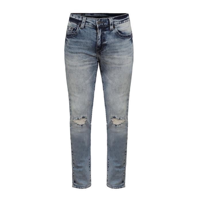 men mid-wash rocco distress detailed jeans