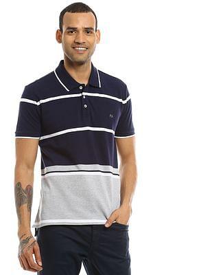 men multi colour cotton pique polo shirt