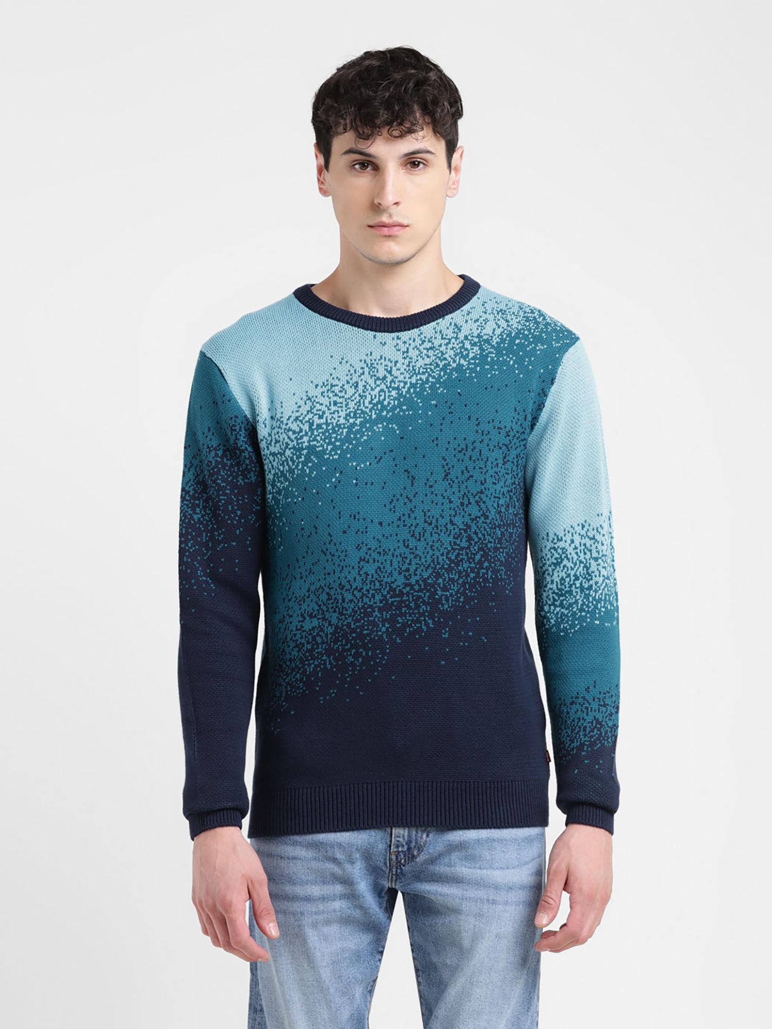 men multi-color printed regular fit sweater