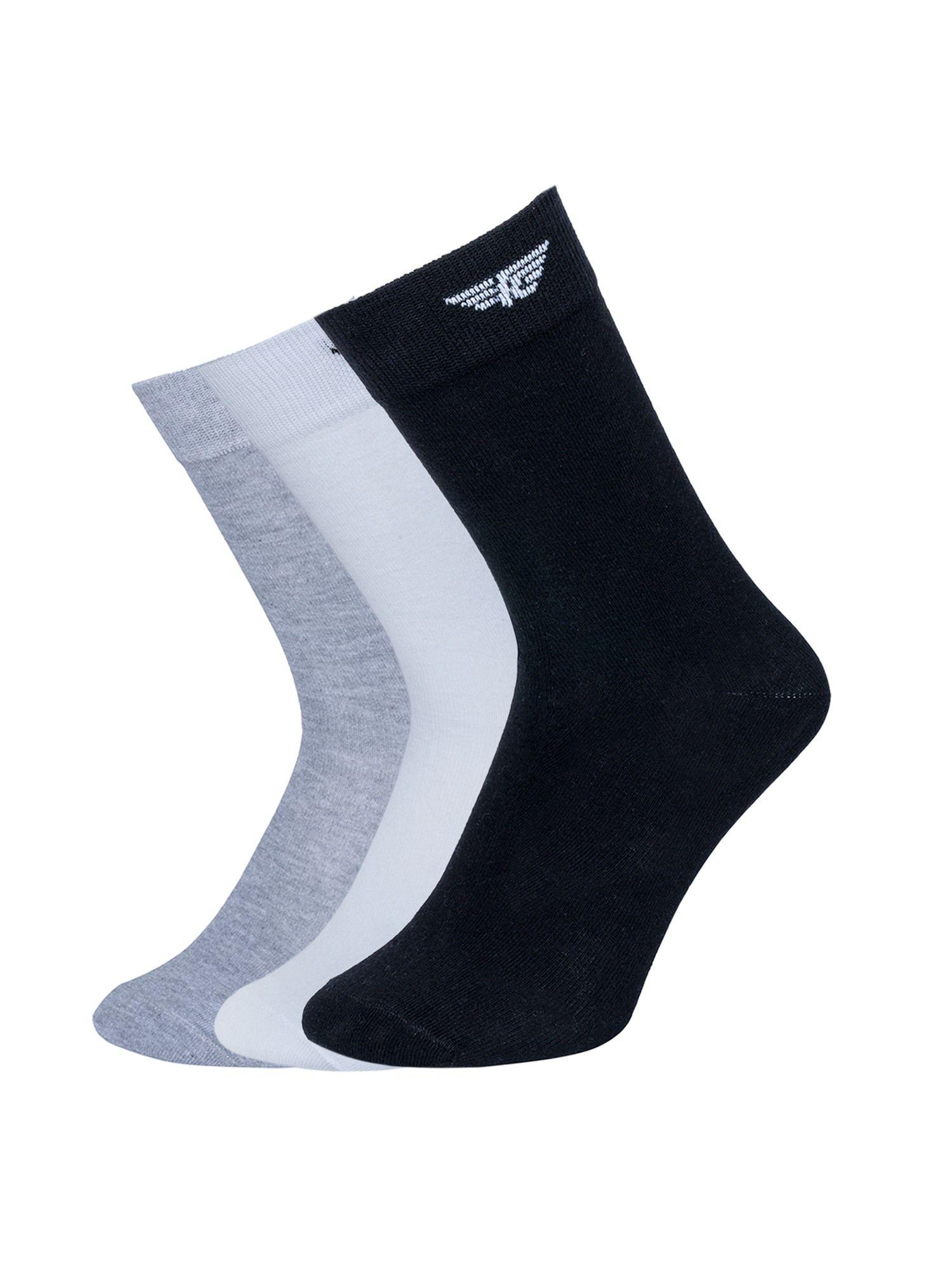 men multi-color solid above ankle socks (pack of 3)