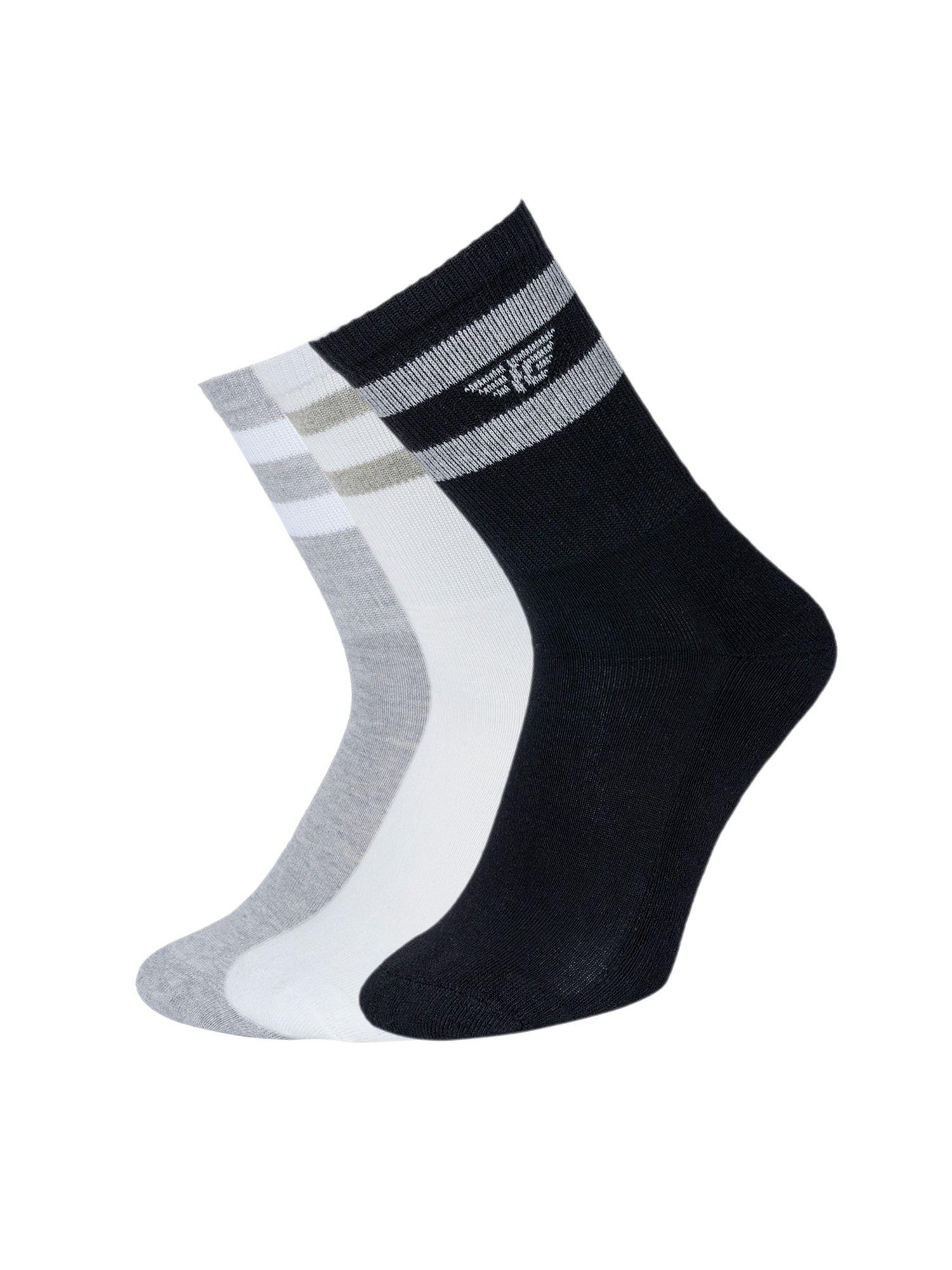 men multi-color stripe above ankle socks (pack of 3)