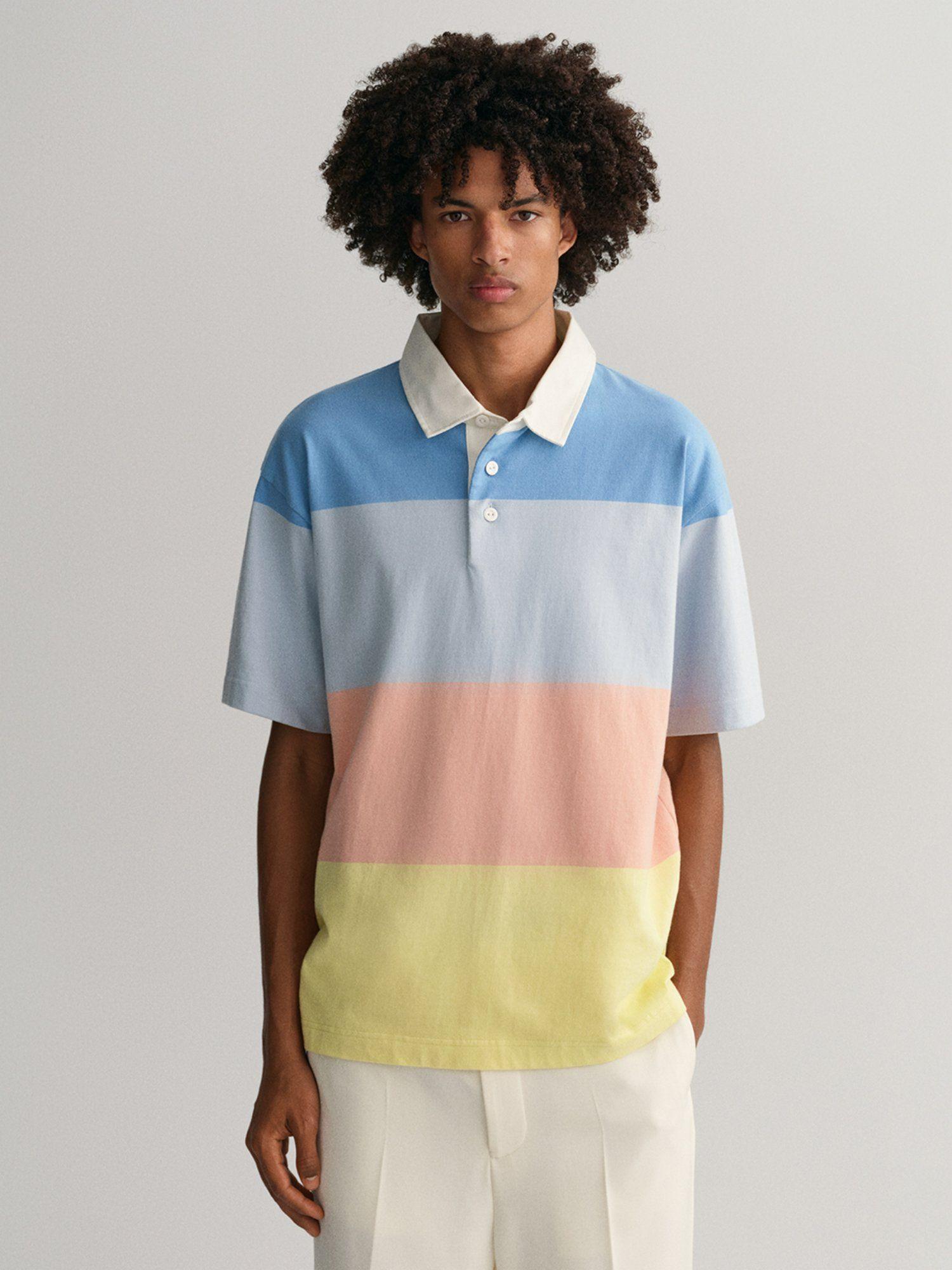 men multicolored retro block colorblock t-shirt