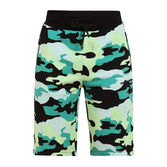 men multicoloured camouflage print shorts