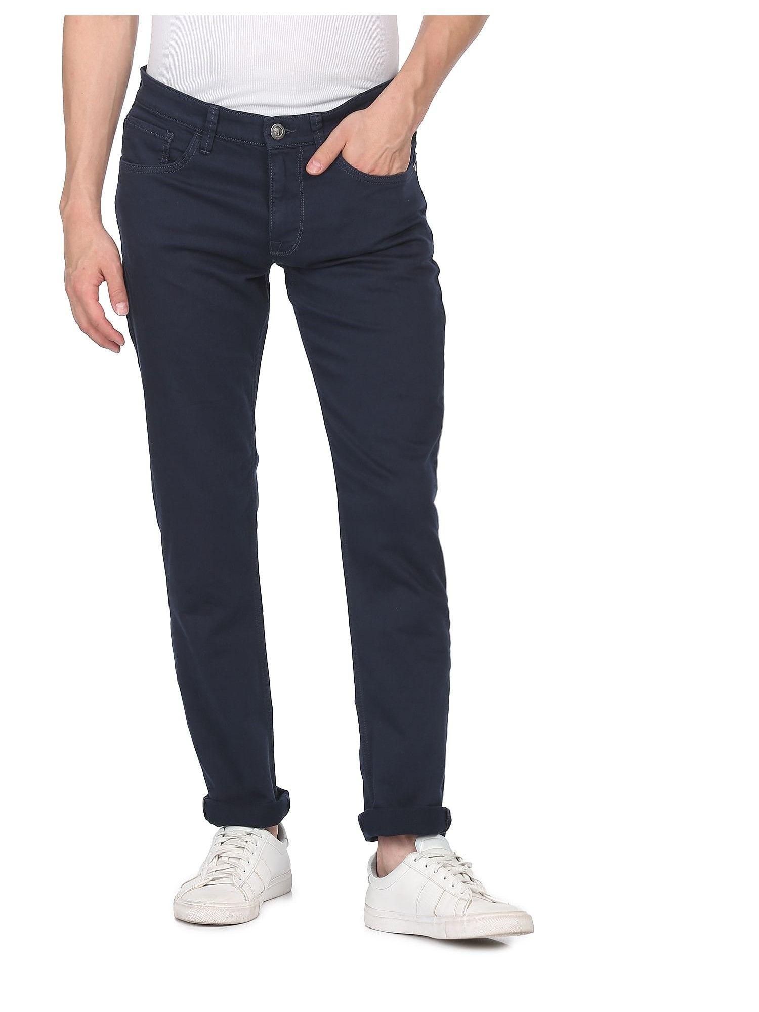 men navy blue jameson slim fit clean look jeans