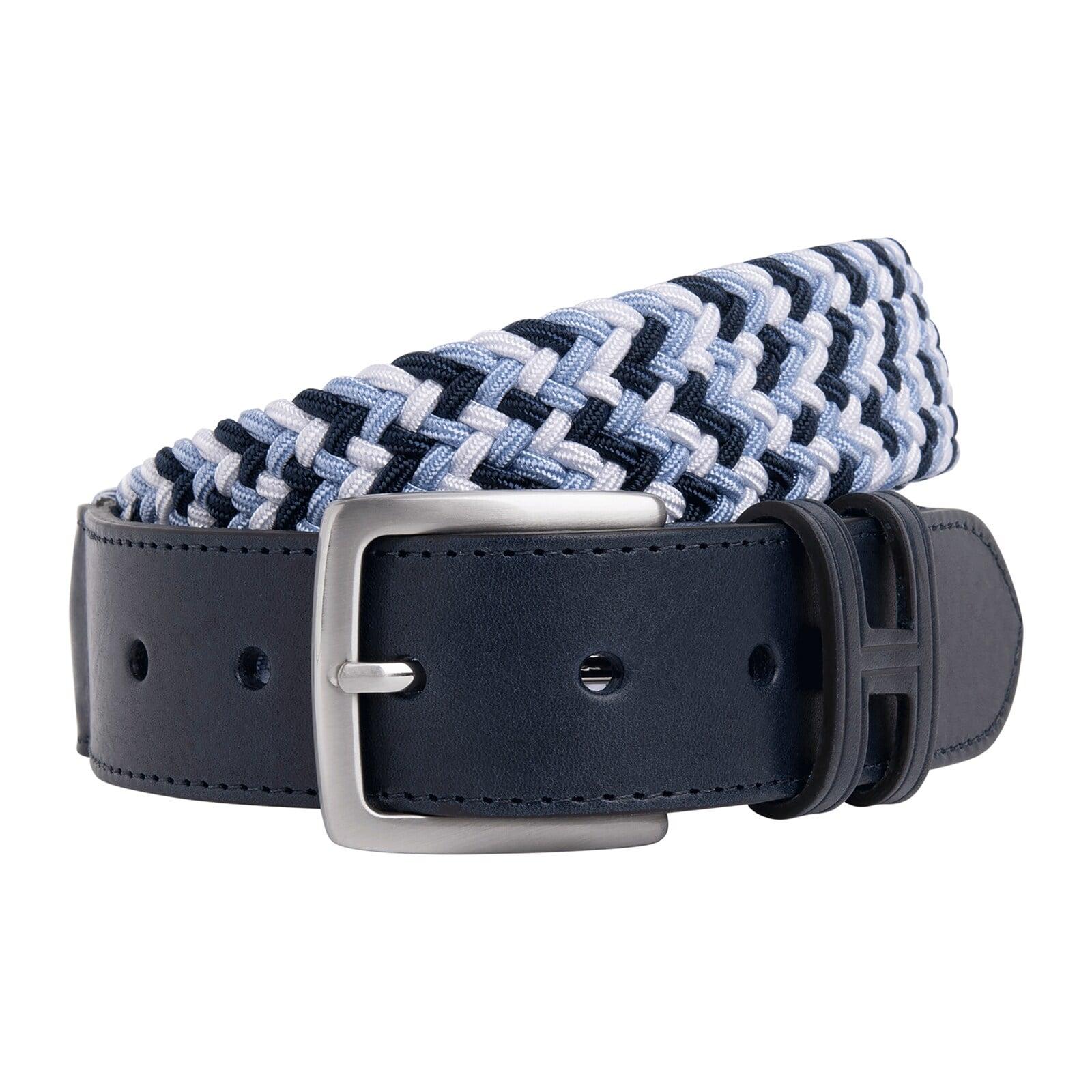 men navy braided belt