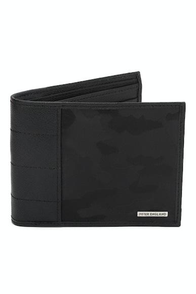 men navy print genuine leather wallet