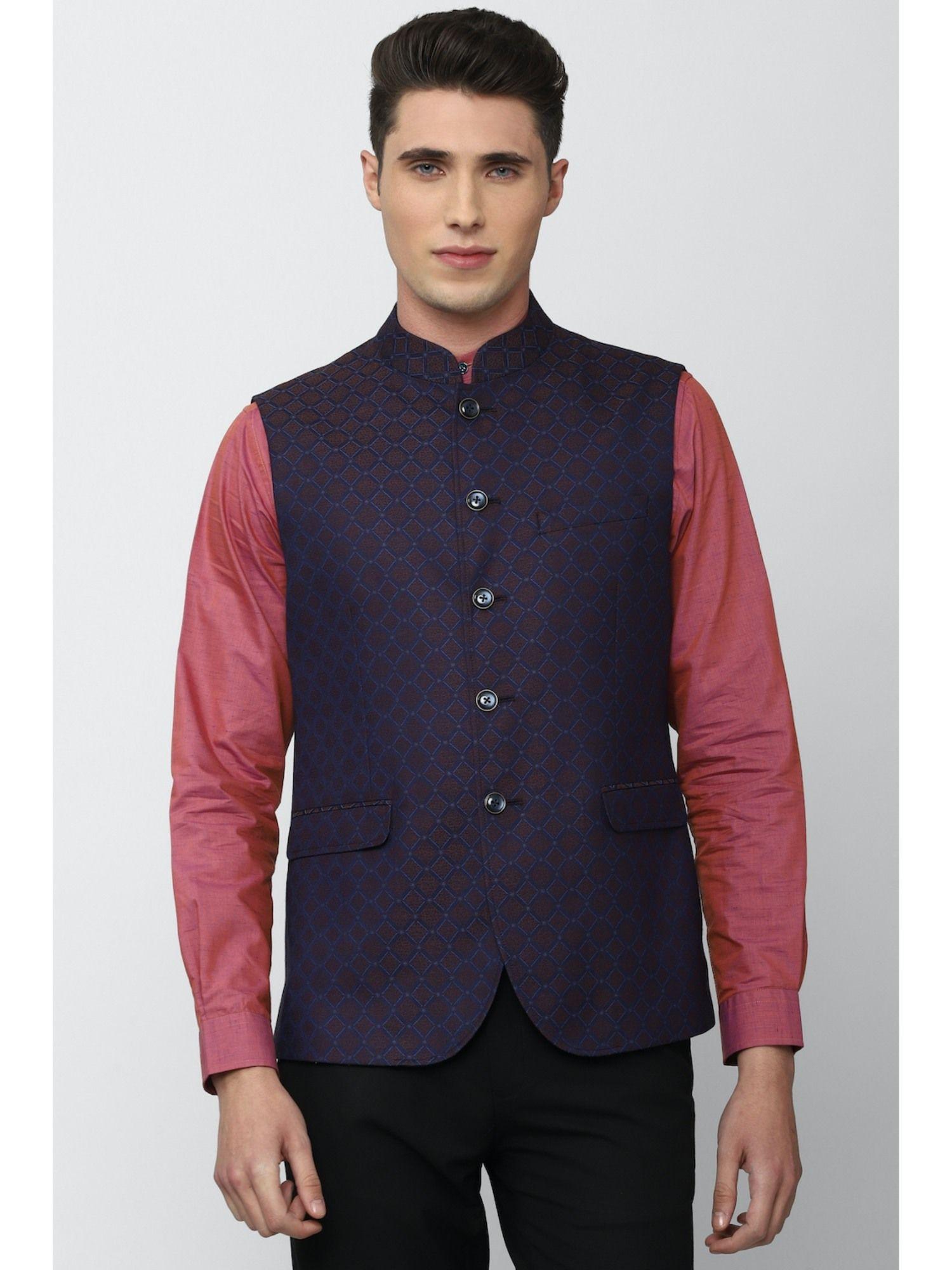 men-navy-print-nehru-jacket