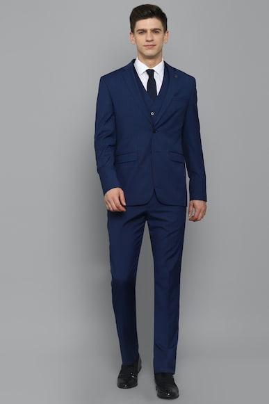 men navy slim fit check formal three piece suit