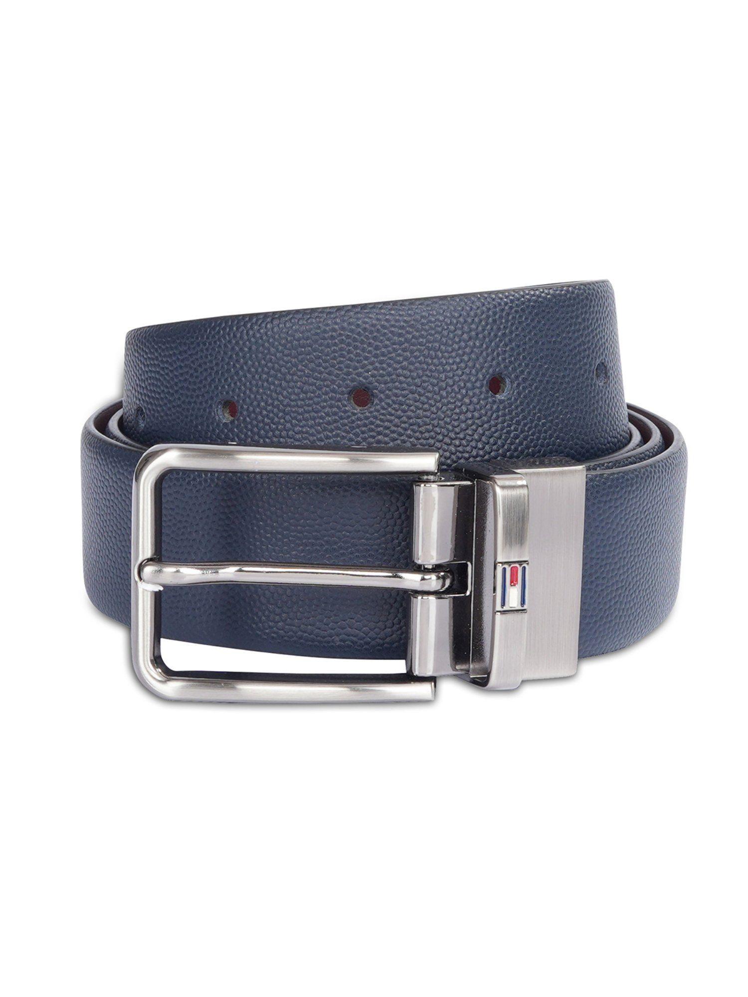 men navy/wine leather odessa reversible belt