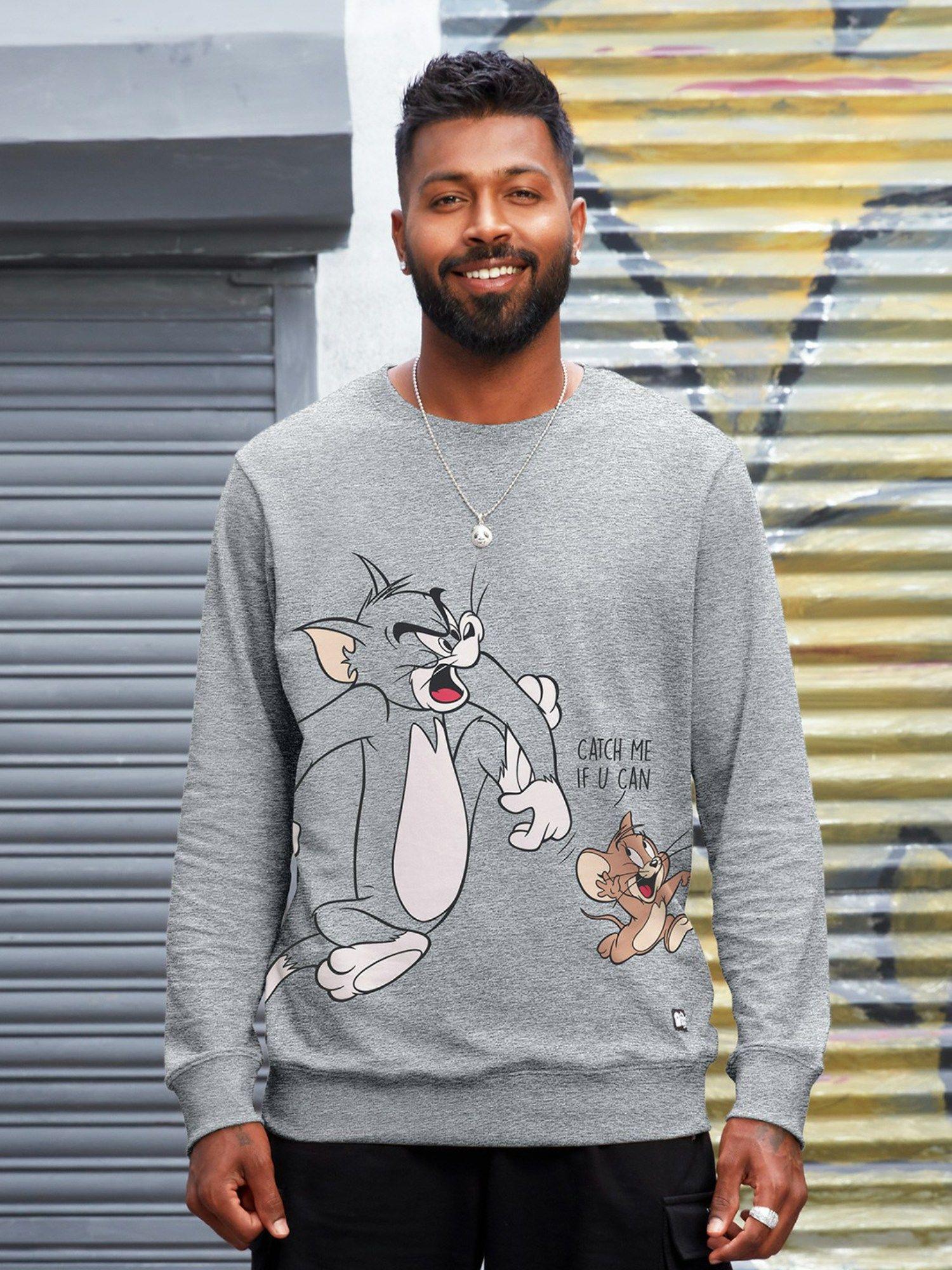 men official tom and jerry catch me if you can grey sweatshirts