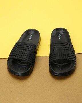 men open-toe slip-on slides