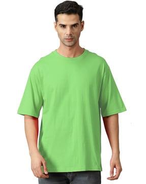 men oversized crew-neck cotton t-shirt