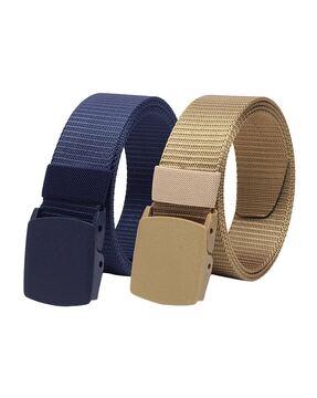 men pack of 2 belts with buckle closure