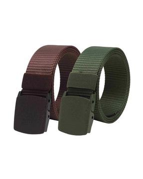 men pack of 2 belts with buckle closure