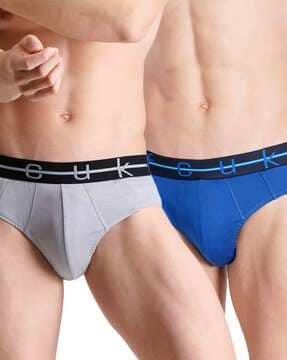 men pack of 2 briefs with logo waistband