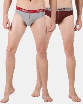 men pack of 2 low-rise briefs with logo waist