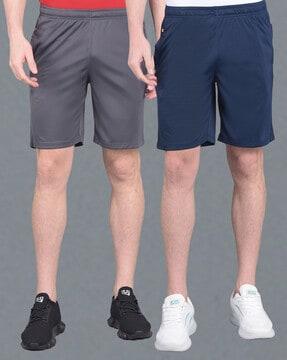 men pack of 2 regular fit knit shorts with insert pockets