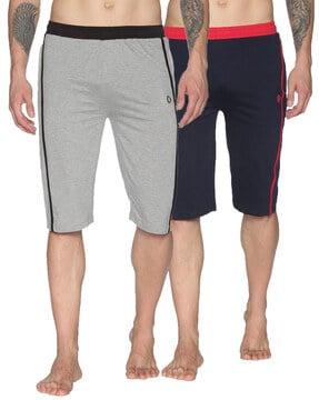 men pack of 2 regular fit shorts with logo print