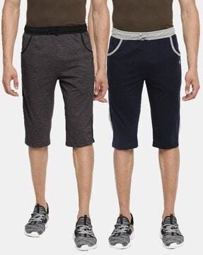 men pack of 2 regular fit three-fourth shorts